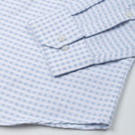 Wreck Powder Blue Check Button Down Cotton Shirt - John Ellies