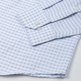 Wreck Powder Blue Check Button Down Cotton Shirt - John Ellies