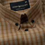 Wreck Brown Check Button Down Cotton Shirt - John Ellies
