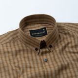 Wreck Brown Check Button Down Cotton Shirt - John Ellies