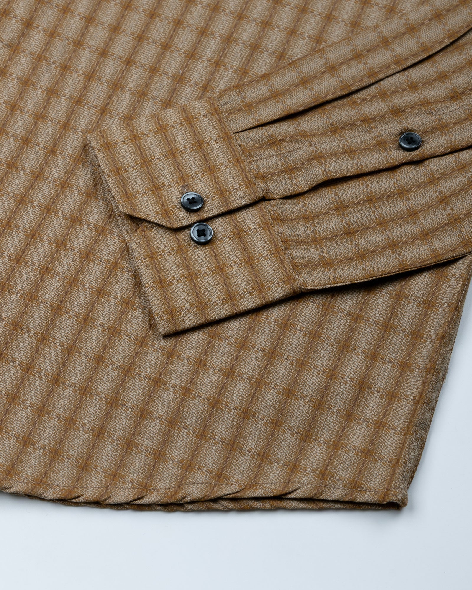Wreck Brown Check Button Down Cotton Shirt - John Ellies