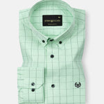 Wreck Lime Check Button Down Cotton Shirt - John Ellies