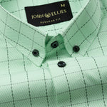 Wreck Lime Check Button Down Cotton Shirt - John Ellies