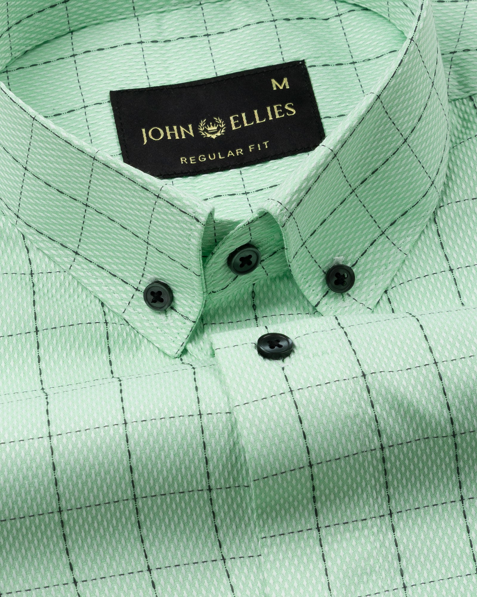 Wreck Lime Check Button Down Cotton Shirt - John Ellies