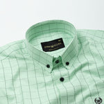 Wreck Lime Check Button Down Cotton Shirt - John Ellies