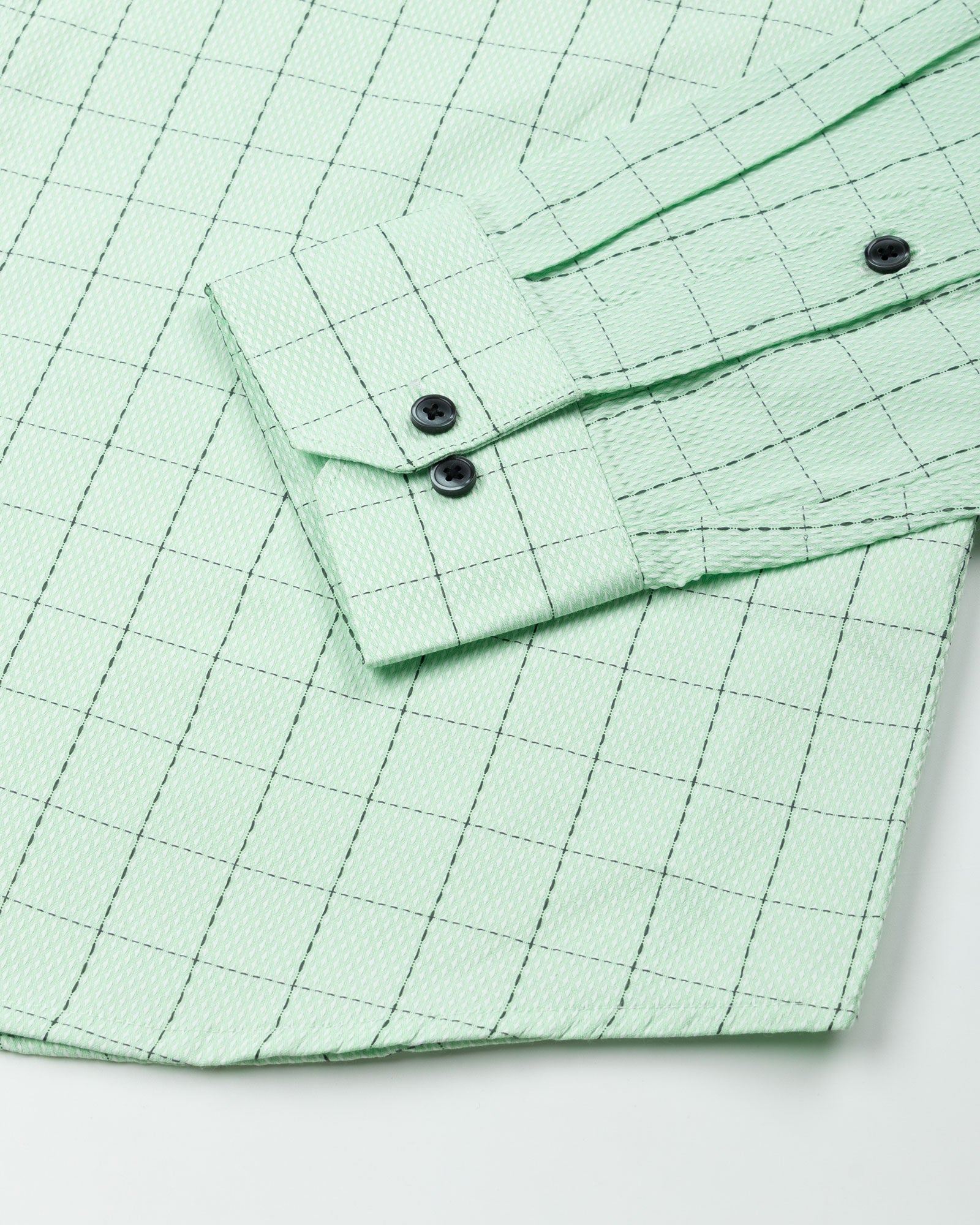 Wreck Lime Check Button Down Cotton Shirt - John Ellies