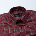 Riaot Maroon Check Cotton Shirt - John Ellies