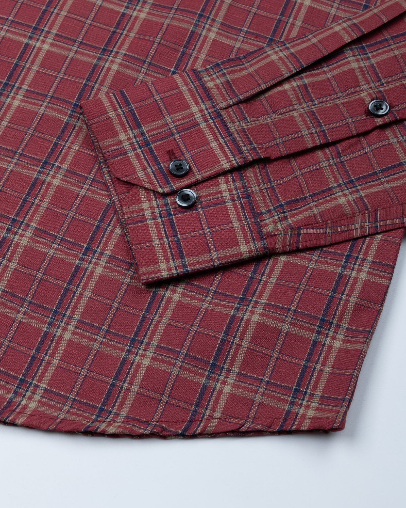 Riaot Maroon Check Cotton Shirt - John Ellies