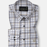 Riaot White Check Linen Shirt - John Ellies
