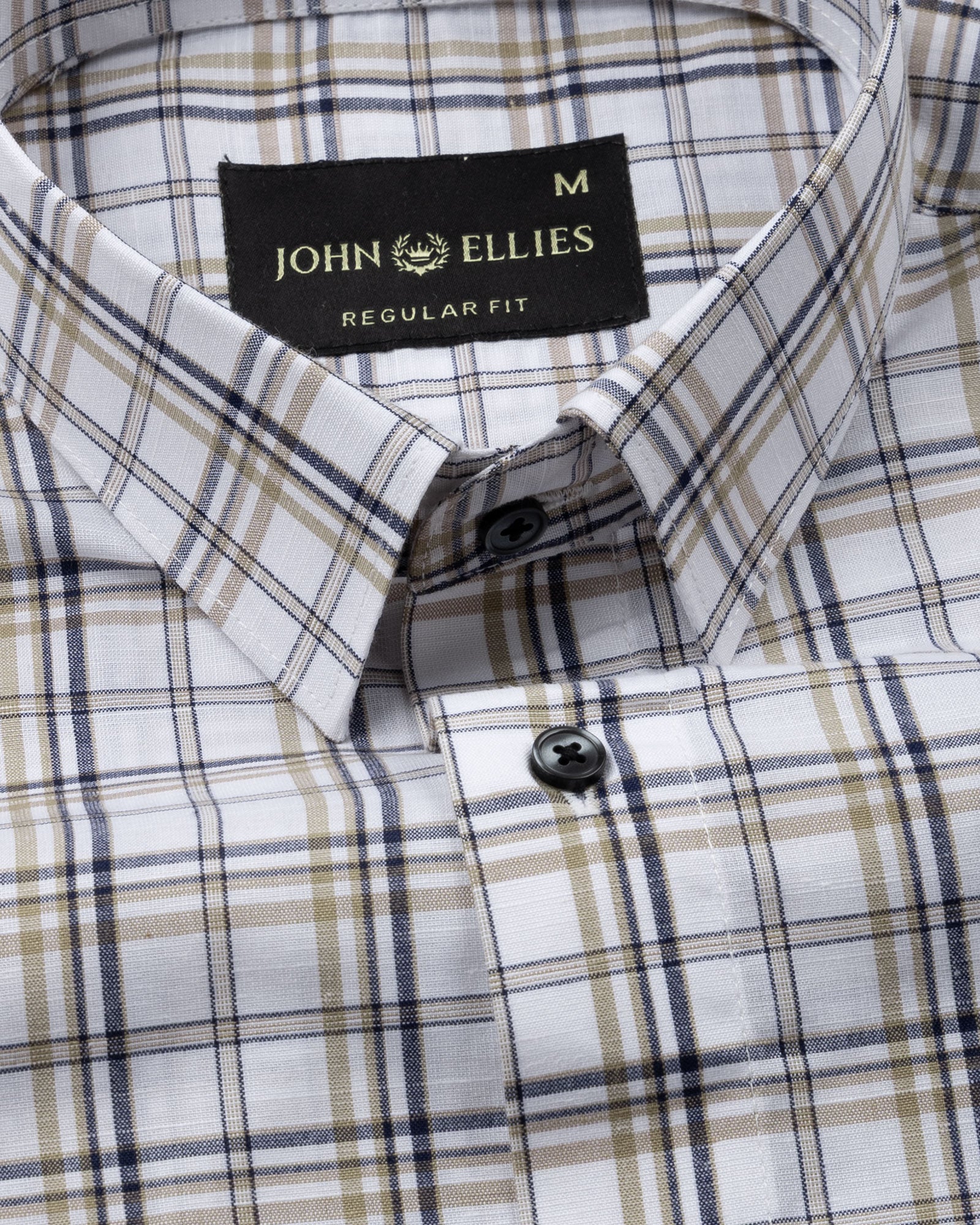 Riaot White Check Linen Shirt - John Ellies