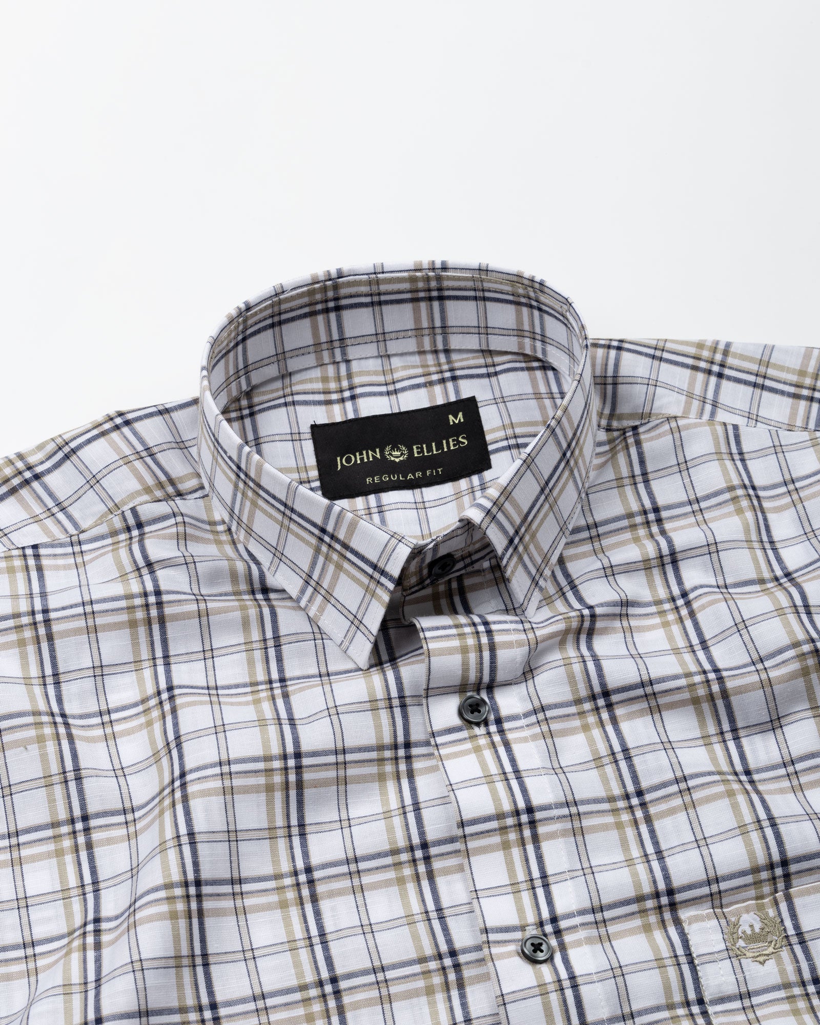 Riaot White Check Linen Shirt - John Ellies