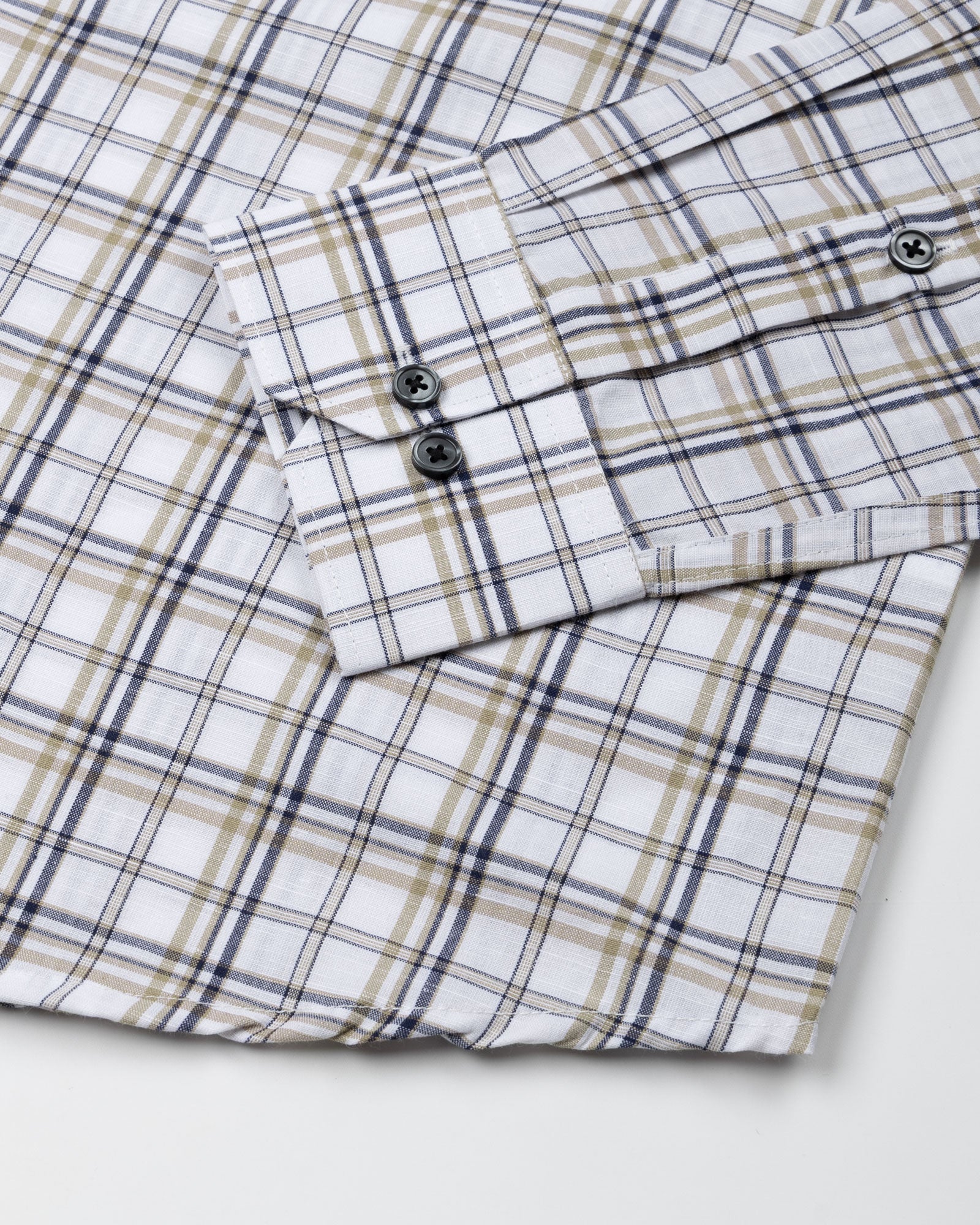 Riaot White Check Linen Shirt - John Ellies