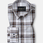 Riaot  Brown Check Linen Shirt - John Ellies