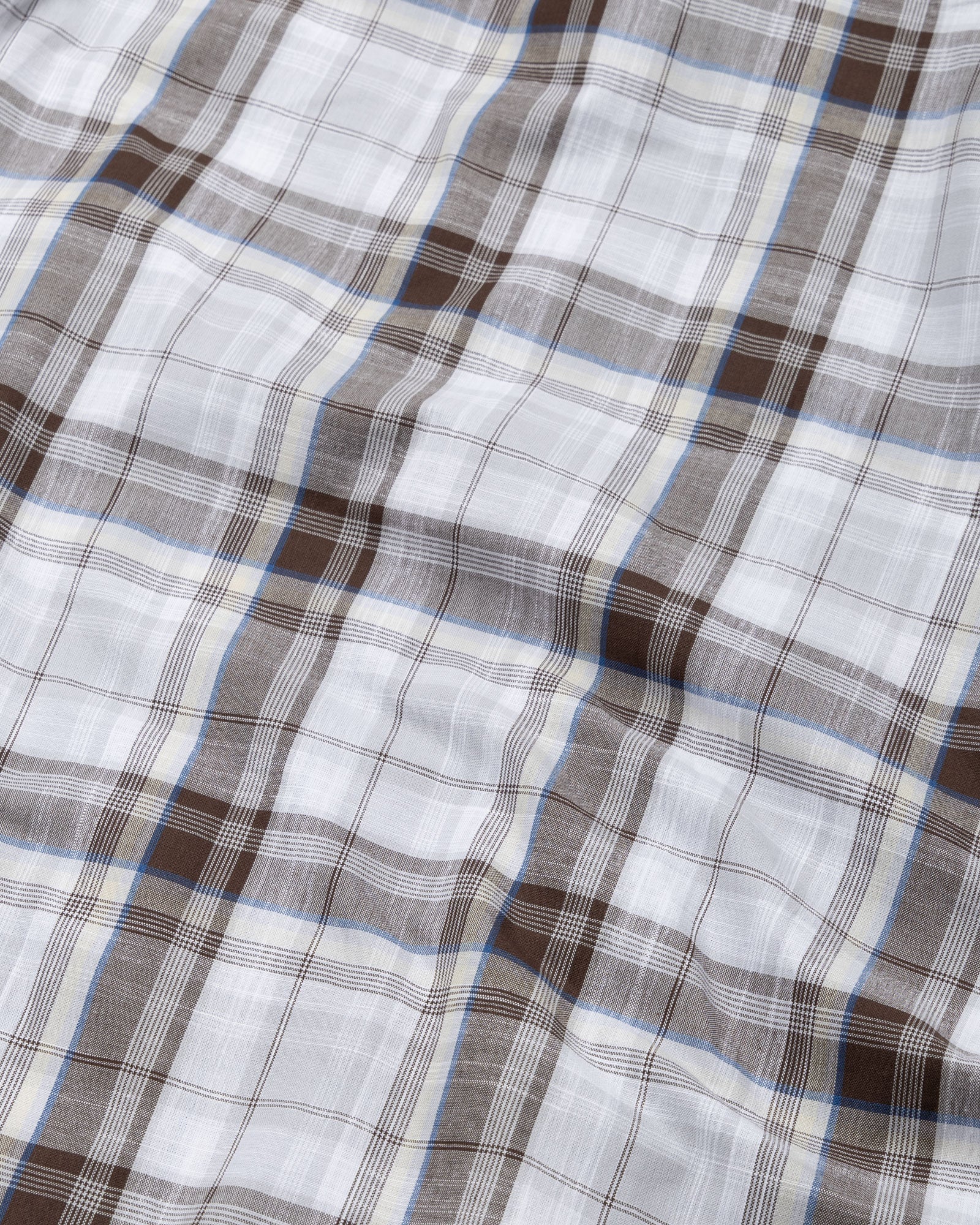 Riaot  Brown Check Linen Shirt - John Ellies