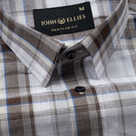 Riaot  Brown Check Linen Shirt - John Ellies
