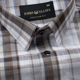 Riaot  Brown Check Linen Shirt - John Ellies