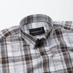 Riaot  Brown Check Linen Shirt - John Ellies