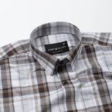 Riaot  Brown Check Linen Shirt - John Ellies