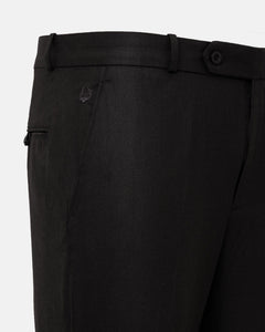 Mance Coffee Textured Formal Cotton Pant - John Ellies