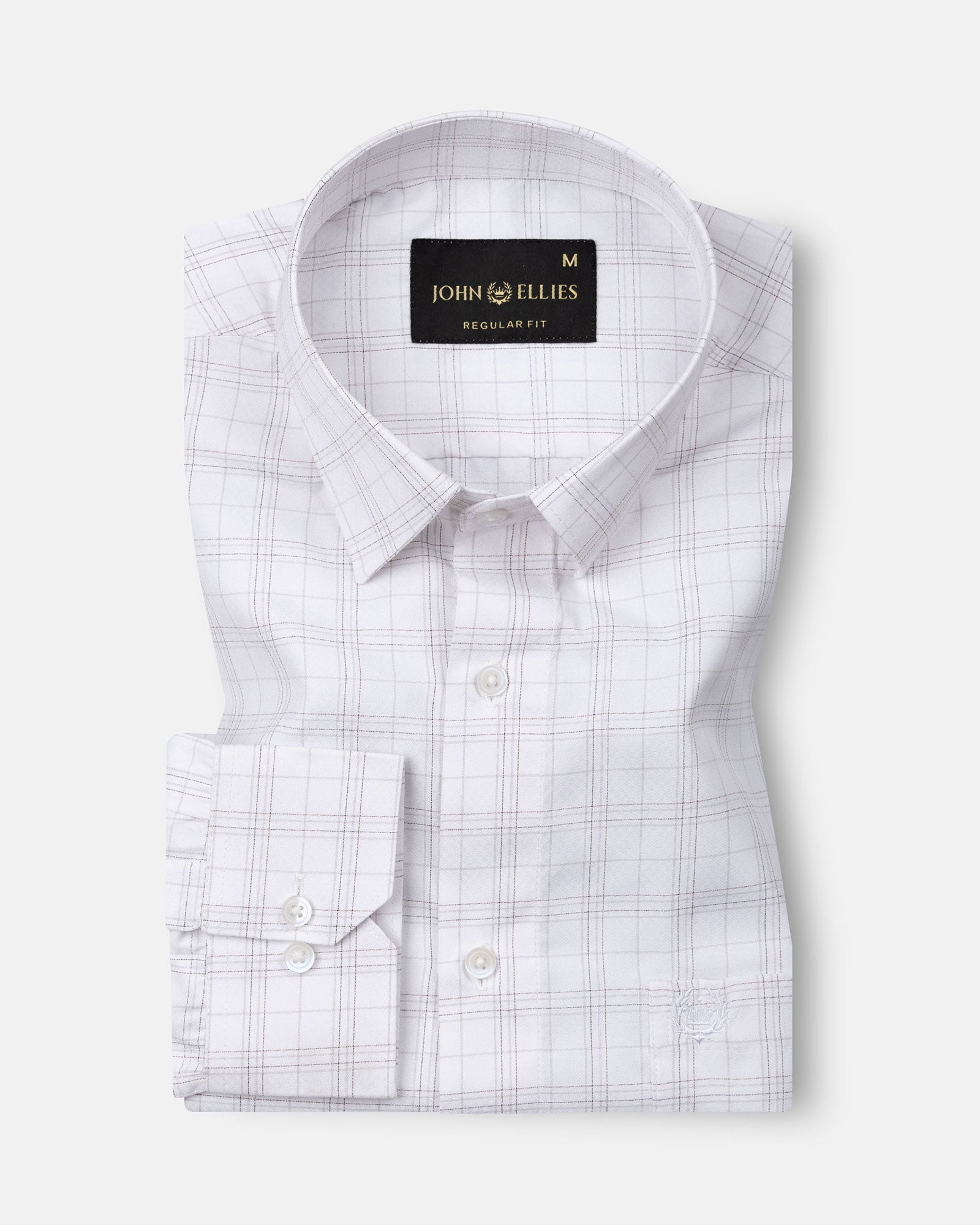 Finite White Check Cotton Shirt - John Ellies
