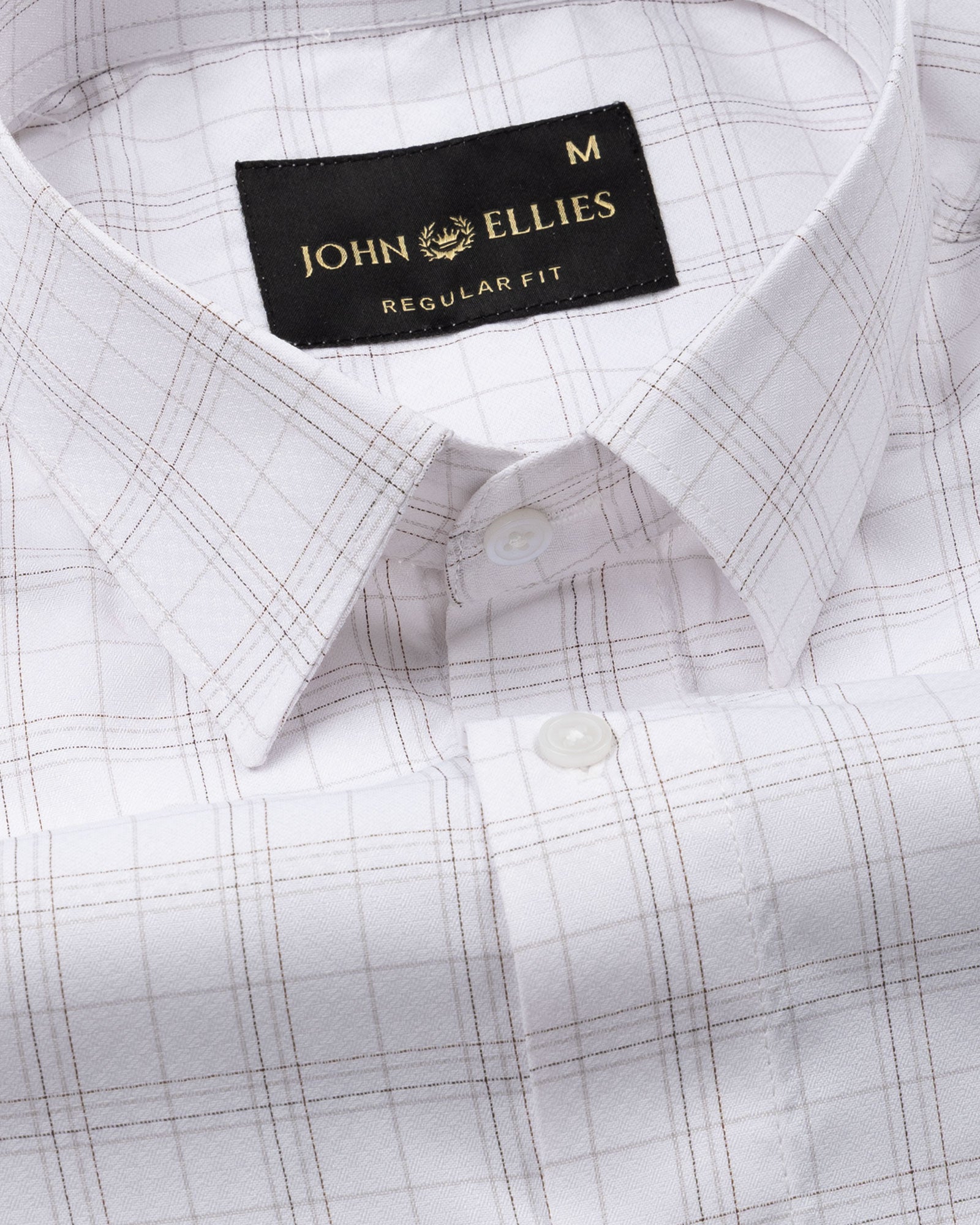 Finite White Check Cotton Shirt - John Ellies