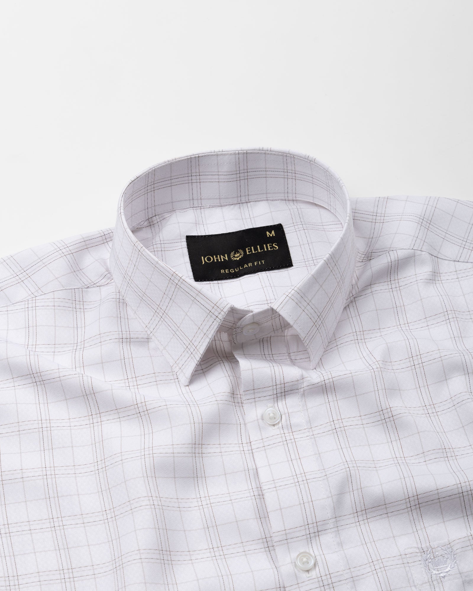 Finite White Check Cotton Shirt - John Ellies