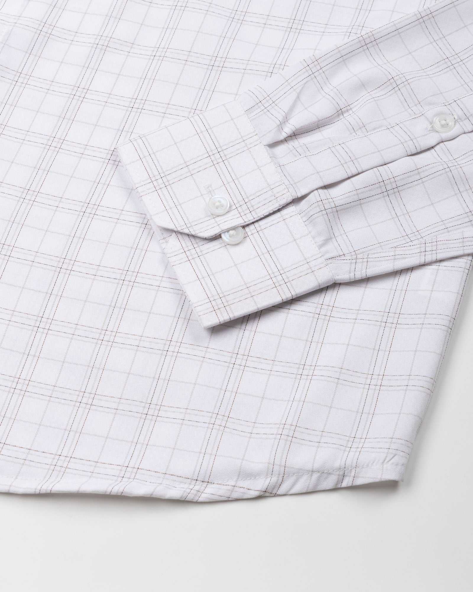 Finite White Check Cotton Shirt - John Ellies