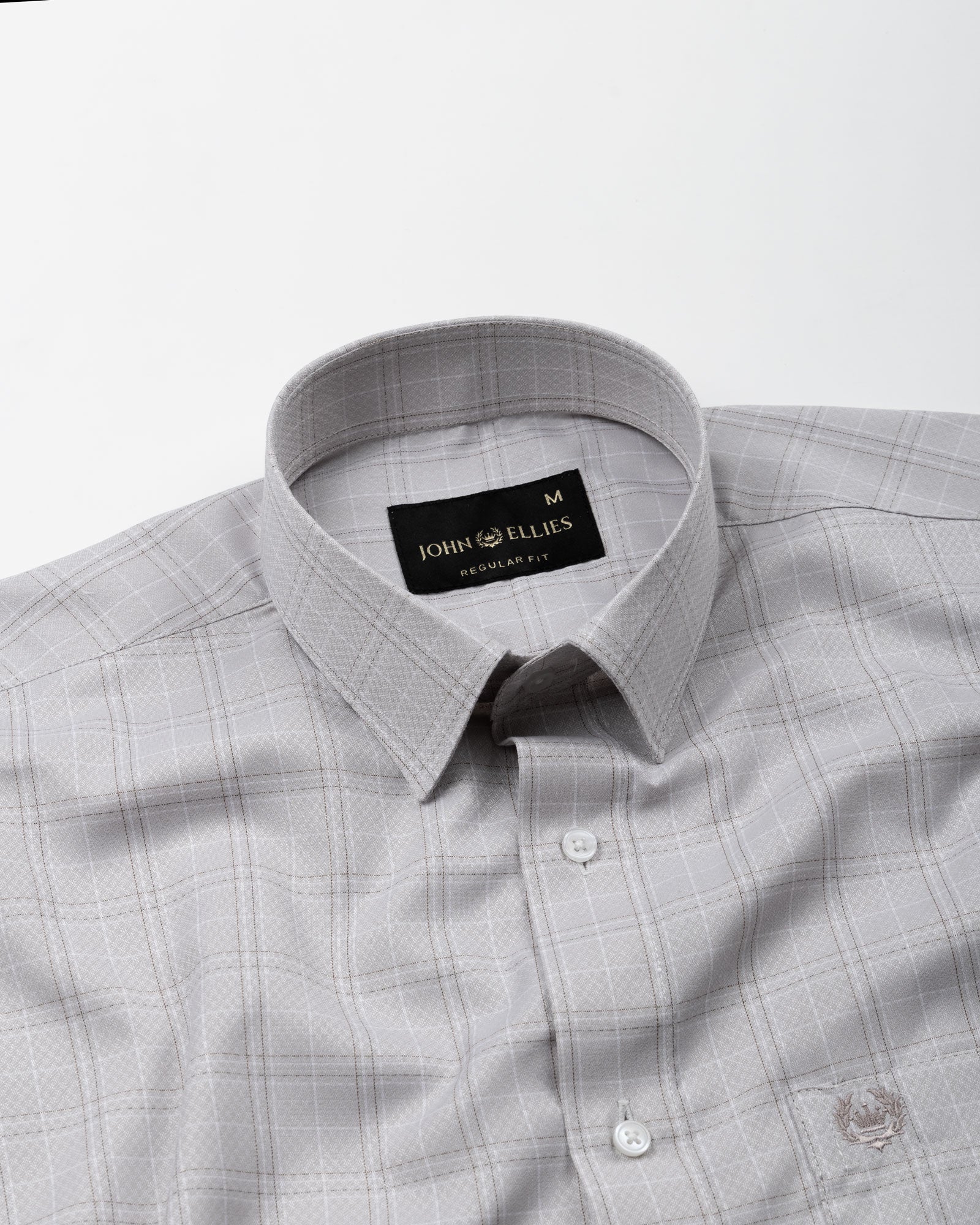 Finite Grey Check Cotton Shirt - John Ellies