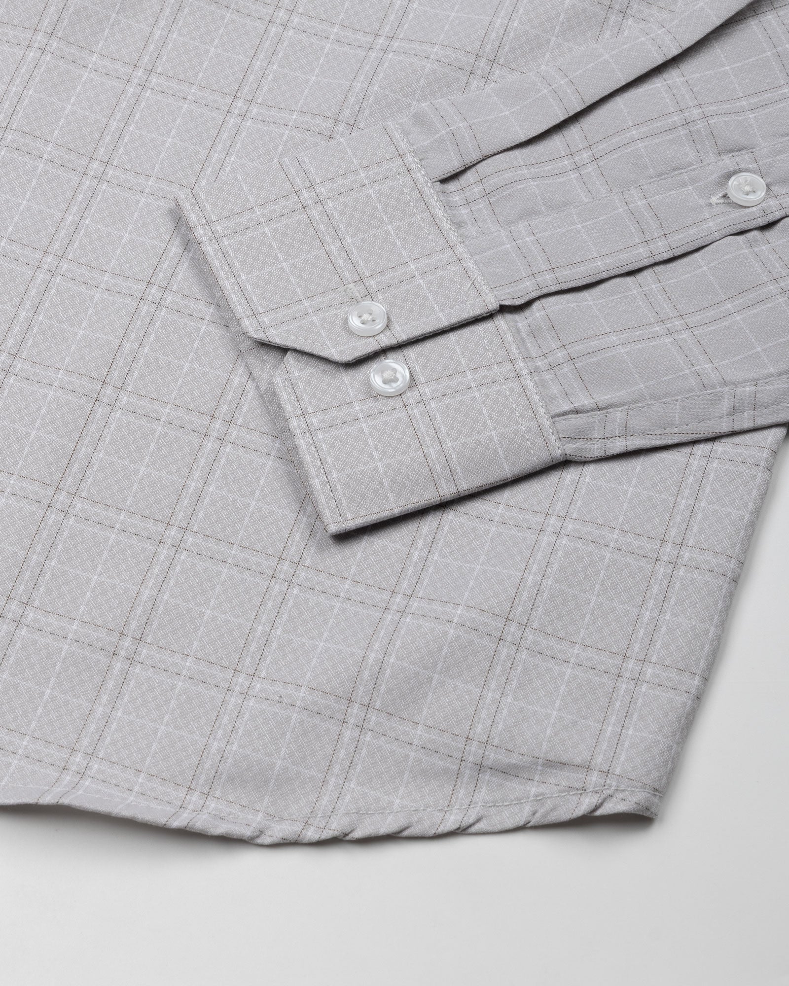 Finite Grey Check Cotton Shirt - John Ellies
