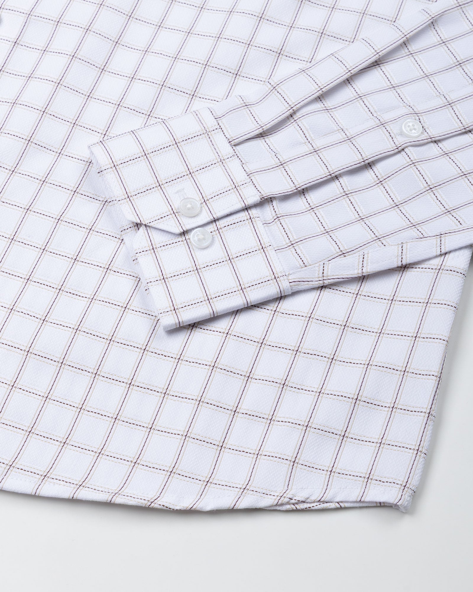 Deng Brown Check Cotton Shirt - John Ellies