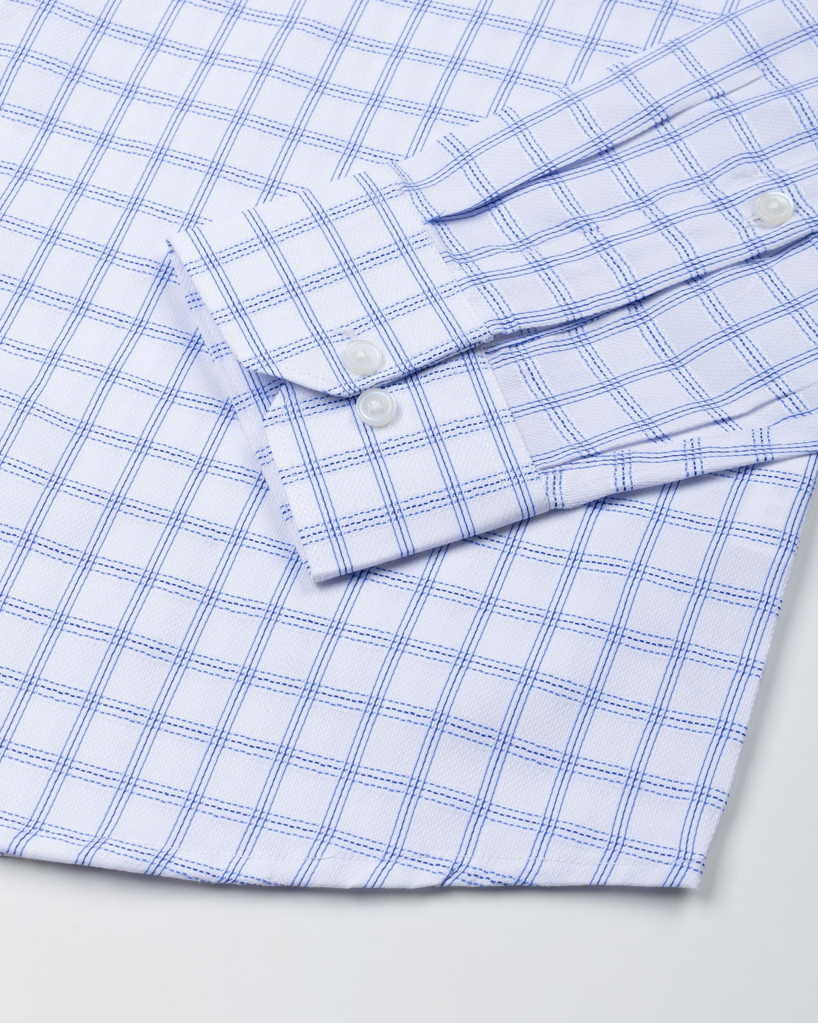 Deng Blue Check Cotton Shirt - John Ellies