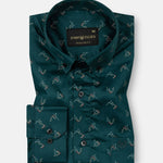 Oryxis Green Printed Button Down Cotton Shirt - John Ellies
