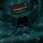 Oryxis Green Printed Button Down Cotton Shirt - John Ellies