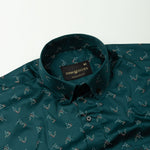 Oryxis Green Printed Button Down Cotton Shirt - John Ellies