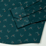 Oryxis Green Printed Button Down Cotton Shirt - John Ellies