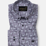 Oryxis Lavender Printed Button Down Cotton Shirt - John Ellies