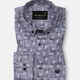 Oryxis Lavender Printed Button Down Cotton Shirt - John Ellies