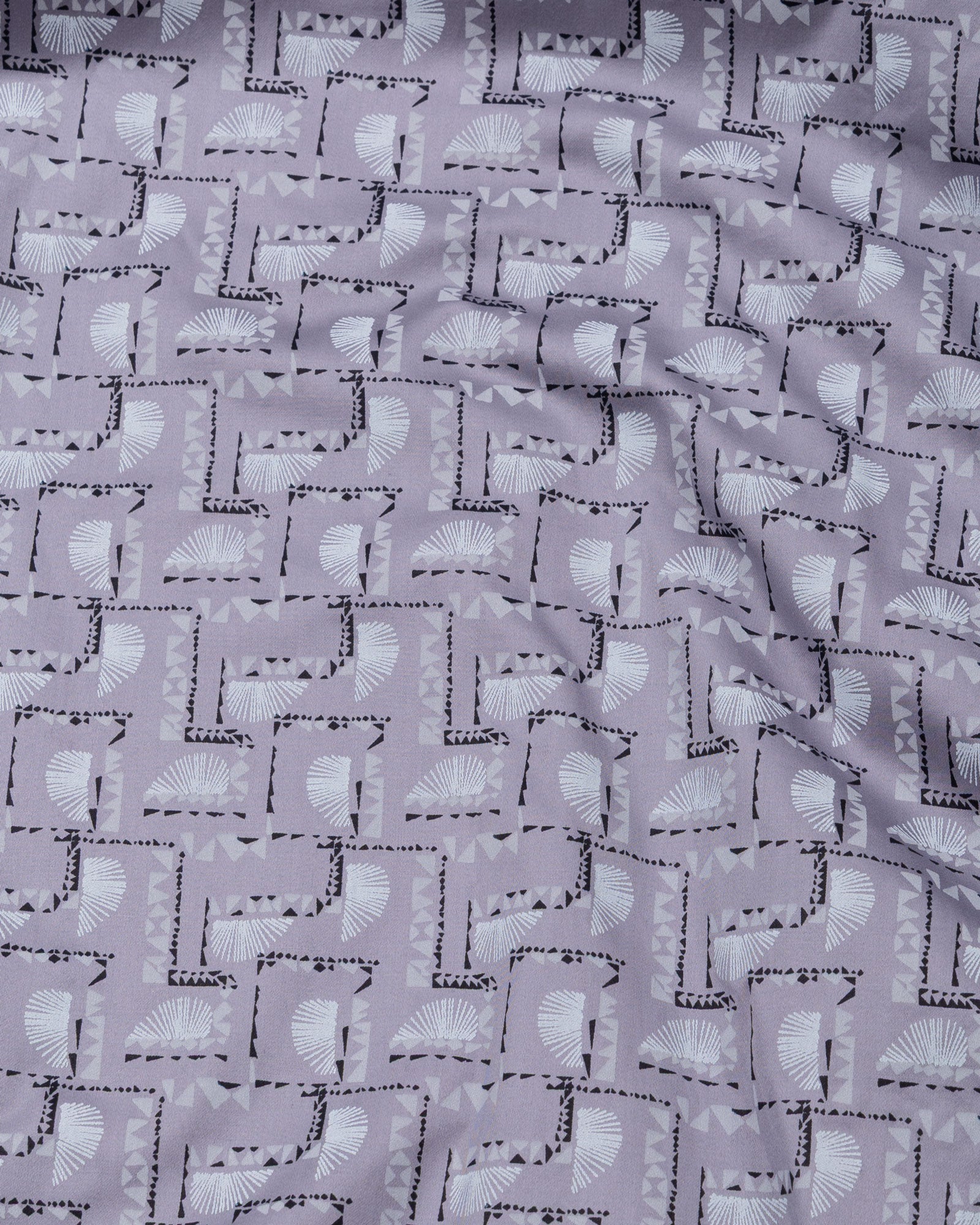Oryxis Lavender Printed Button Down Cotton Shirt - John Ellies