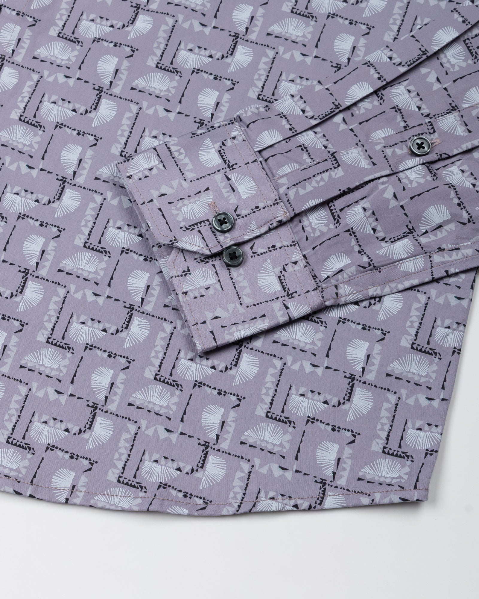 Oryxis Lavender Printed Button Down Cotton Shirt - John Ellies