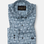 Oryxis Olive Printed Button Down Cotton Shirt - John Ellies