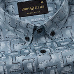 Oryxis Olive Printed Button Down Cotton Shirt - John Ellies