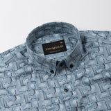 Oryxis Olive Printed Button Down Cotton Shirt - John Ellies