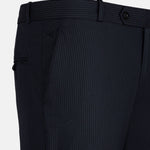 Palermo Navy Blue Stripe Formal Cotton Pant - John Ellies