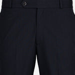 Palermo Navy Blue Stripe Formal Cotton Pant - John Ellies