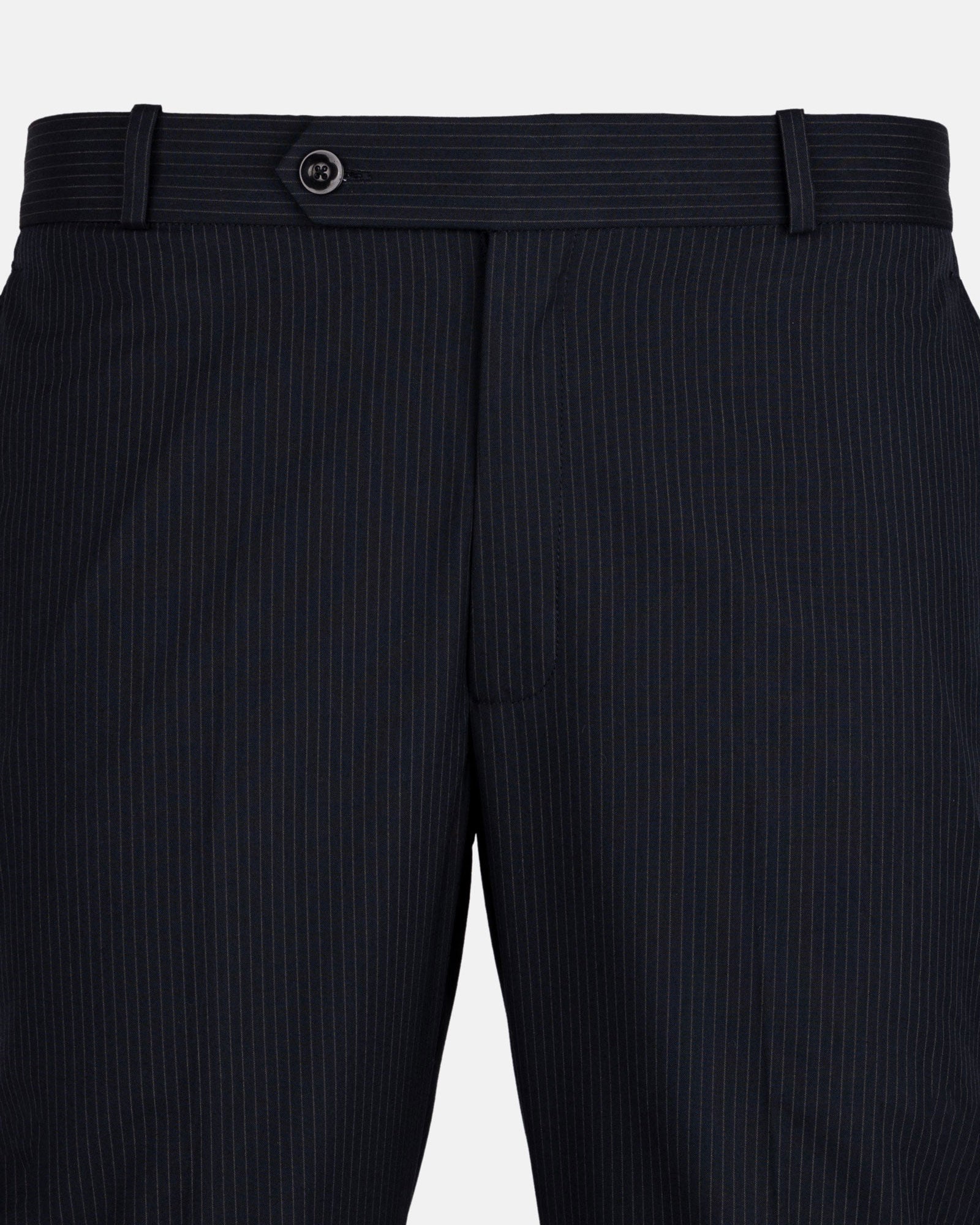 Palermo Navy Blue Stripe Formal Cotton Pant - John Ellies