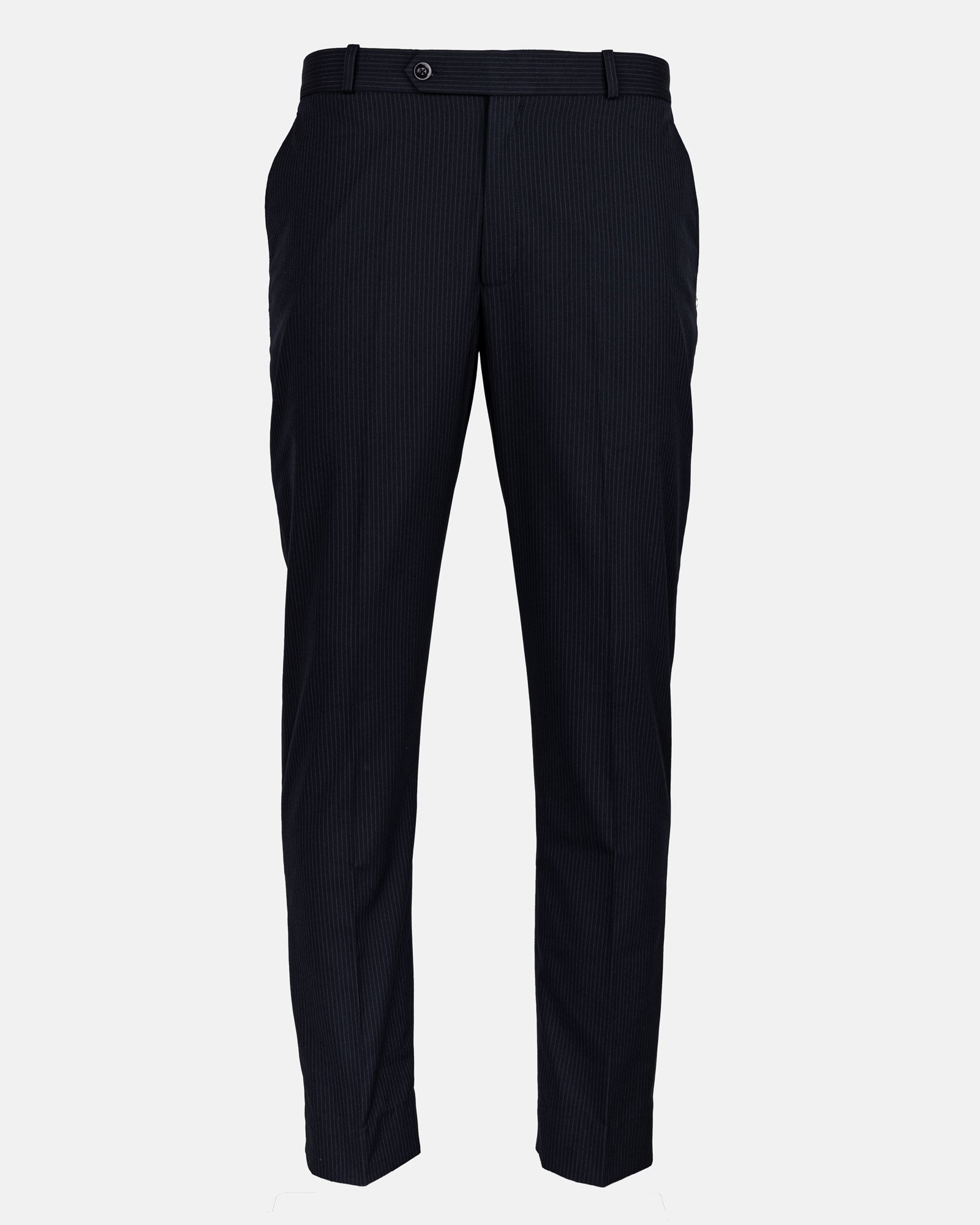 Palermo Navy Blue Stripe Formal Cotton Pant - John Ellies