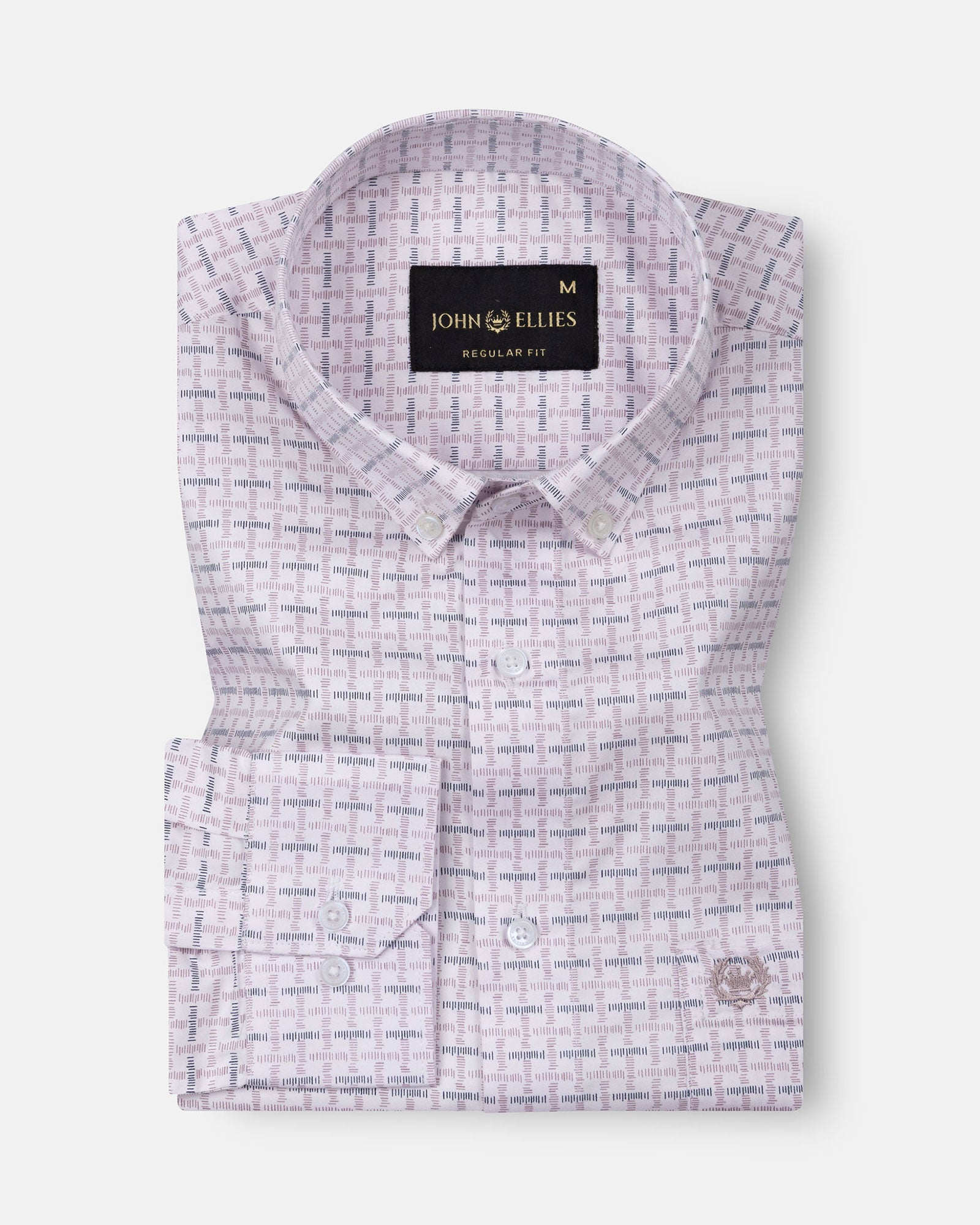 Oryxis Pink Printed Button Down Cotton Shirt - John Ellies