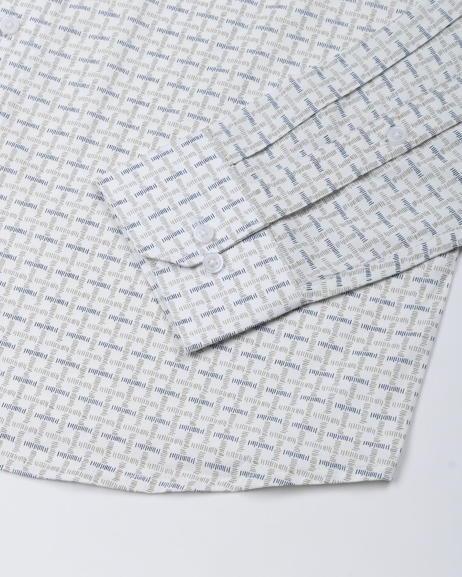 Oryxis White Printed Button Down Cotton Shirt - John Ellies