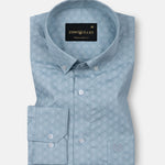 Oryxis Teal Printed Button Down Cotton Shirt - John Ellies