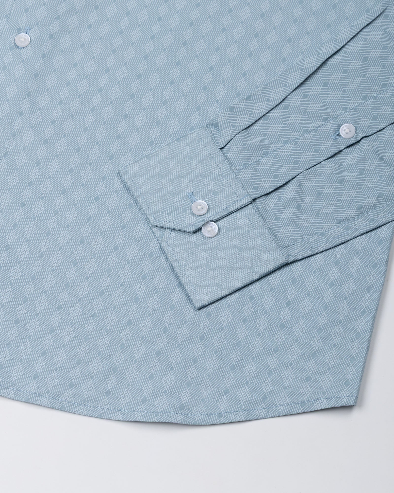 Oryxis Teal Printed Button Down Cotton Shirt - John Ellies